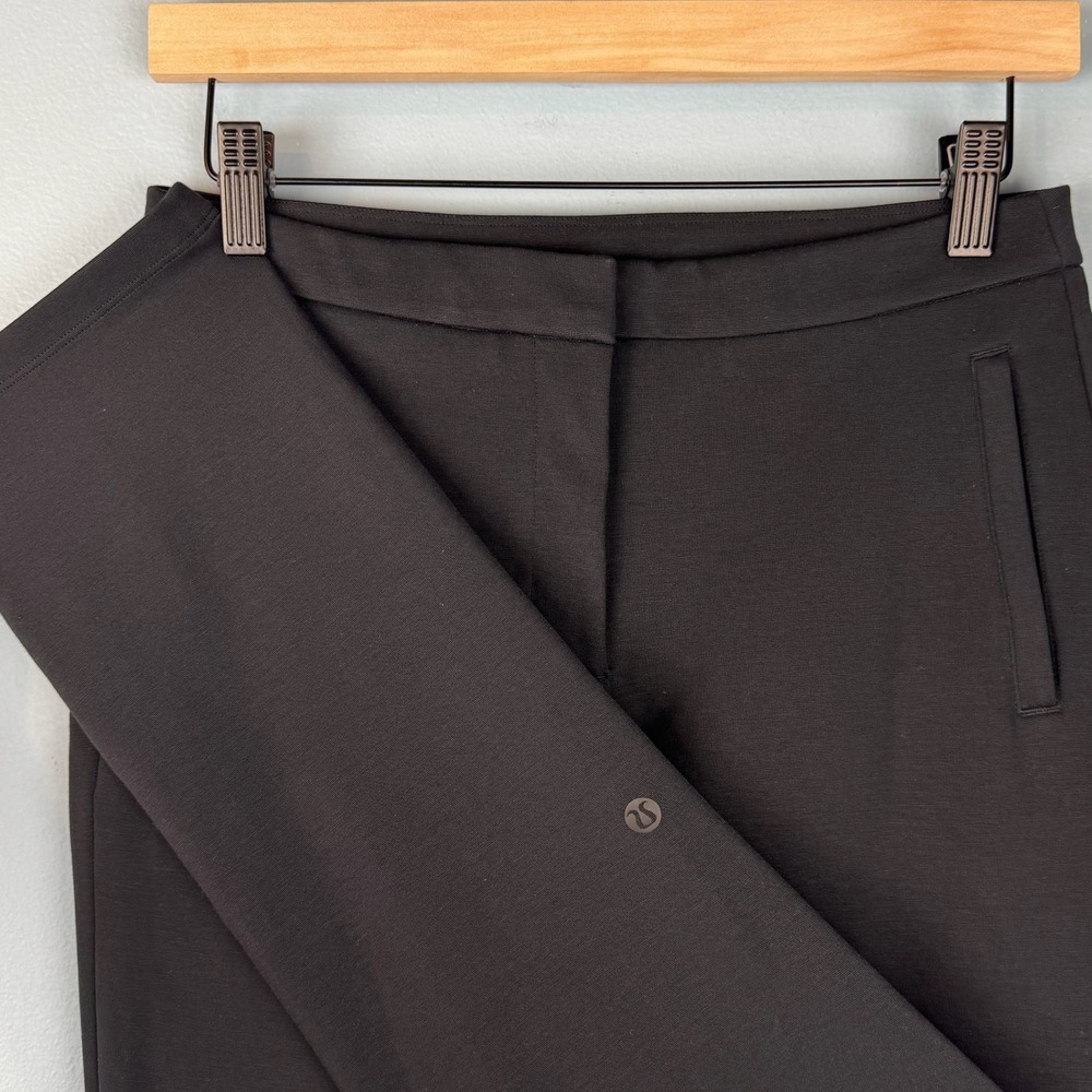 Lululemon On The Move Mid Rise Ponte Pants Women 4 Black Office Trousers Pockets